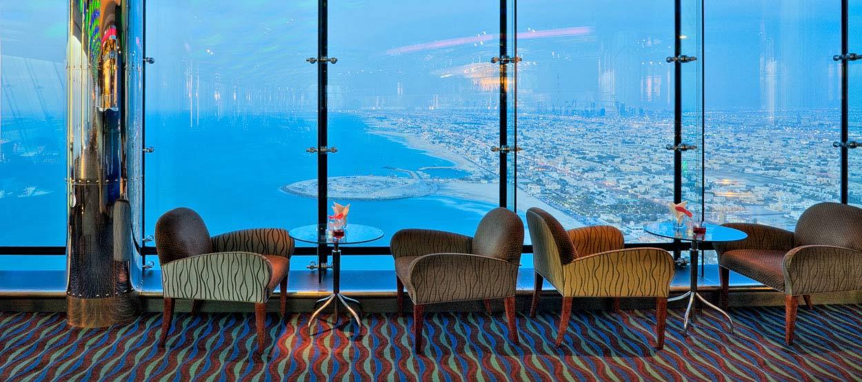 Burj Al Arab Jumeirah - Skyview Bar view on Dubai